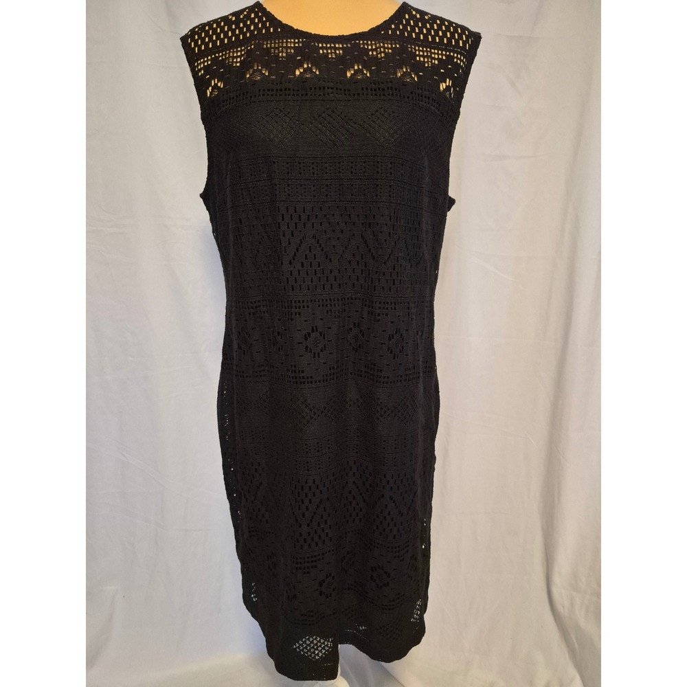The Limited Black Geometric Lace Sleeveless Sheath Dress NWT Size 12